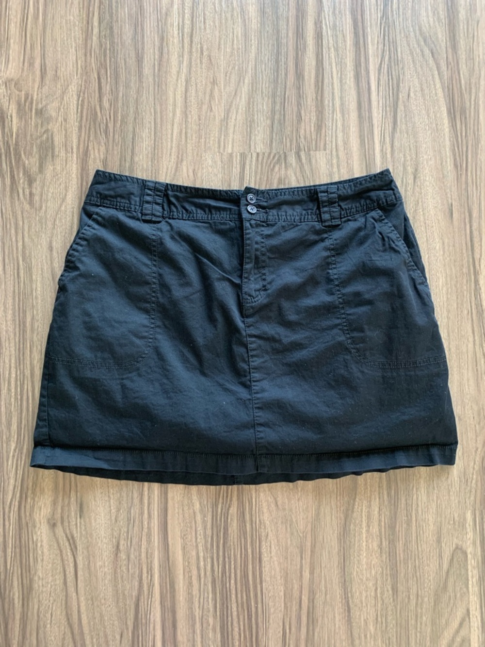 St. John's Bay Black Cotton Blend Mini Skirt